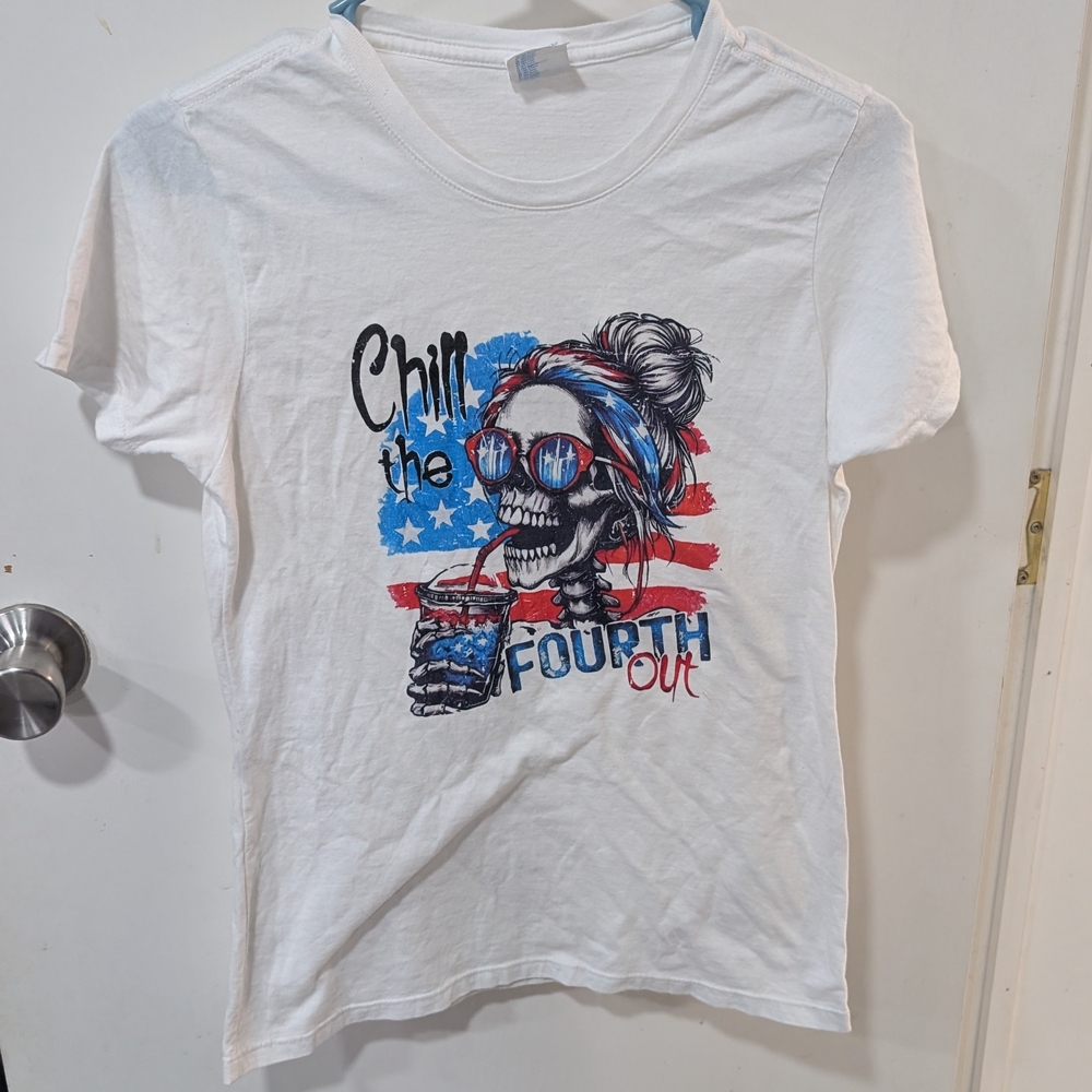 Port and Company White Graphic Tee